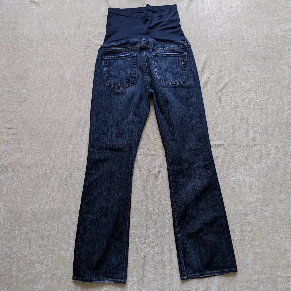 Citizens of Humanity Pea in the Pod Dark Wash Denim Bootcut Maternity Jeans - 29 - Picture 4 of 12